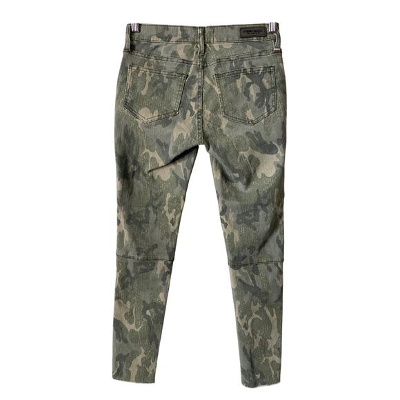 Etienne Marcel Denim Skinny Camo Capri Jeans 26 Green Slim Cropped Pant Indie - Picture 4 of 11